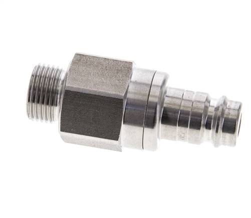 Bouchon de raccord d'air DN 10 en acier inoxydable G 3/8 pouce mâle à double obturation