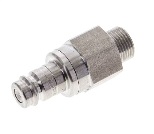 Bouchon de raccord d'air DN 10 en acier inoxydable G 3/8 pouce mâle à double obturation