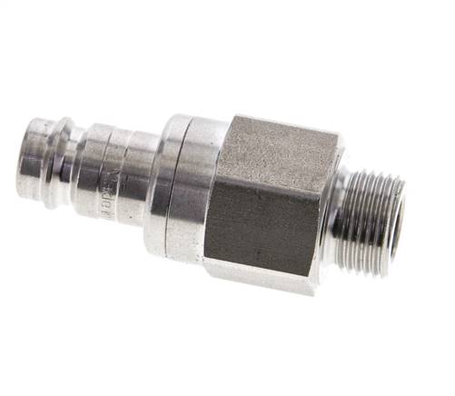Bouchon de raccord d'air DN 10 en acier inoxydable G 3/8 pouce mâle à double obturation