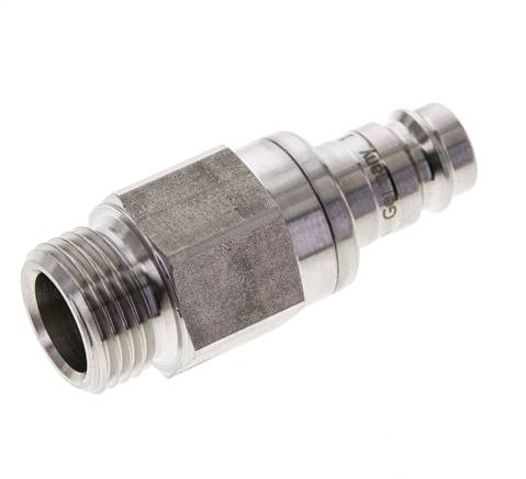 Acier inoxydable 316L DN 10 Air Coupling Plug G 1/2 inch Male Double Shut-Off