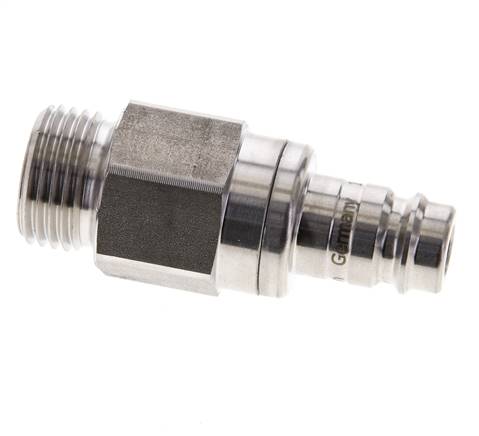 Acier inoxydable 316L DN 10 Air Coupling Plug G 1/2 inch Male Double Shut-Off