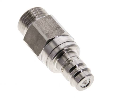 Acier inoxydable 316L DN 10 Air Coupling Plug G 1/2 inch Male Double Shut-Off