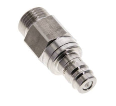 Acier inoxydable 316L DN 10 Air Coupling Plug G 1/2 inch Male Double Shut-Off