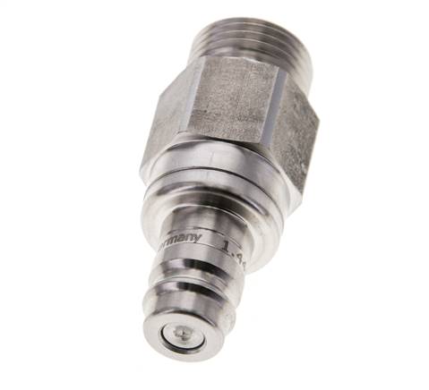 Acier inoxydable 316L DN 10 Air Coupling Plug G 1/2 inch Male Double Shut-Off