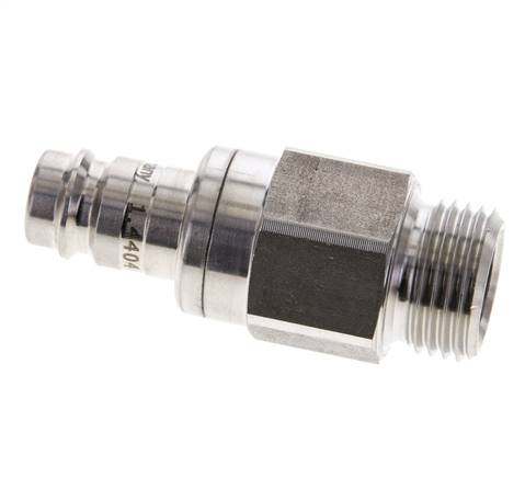 Acier inoxydable 316L DN 10 Air Coupling Plug G 1/2 inch Male Double Shut-Off