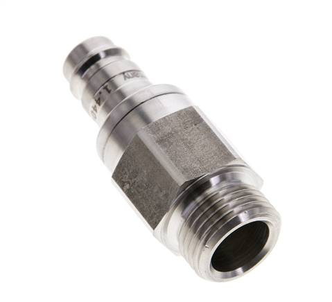 Acier inoxydable 316L DN 10 Air Coupling Plug G 1/2 inch Male Double Shut-Off