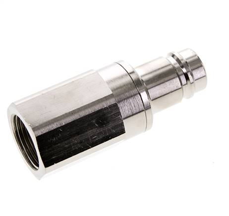 Laiton nickelé DN 15 Air Coupling Plug G 1 inch Female Double Shut-Off
