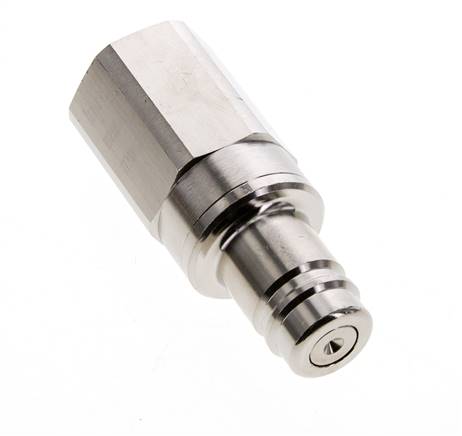 Laiton nickelé DN 15 Air Coupling Plug G 1 inch Female Double Shut-Off