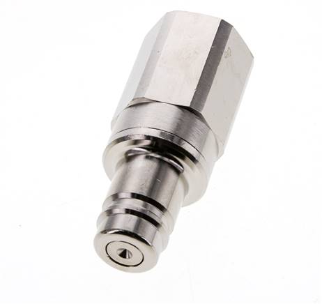 Laiton nickelé DN 15 Air Coupling Plug G 1 inch Female Double Shut-Off