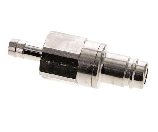 Nickel-plated Brass DN 15 Air Coupling Plug 13 mm Hose Pillar Double Shut-Off