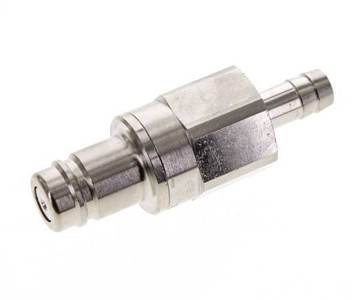 Nickel-plated Brass DN 15 Air Coupling Plug 13 mm Hose Pillar Double Shut-Off