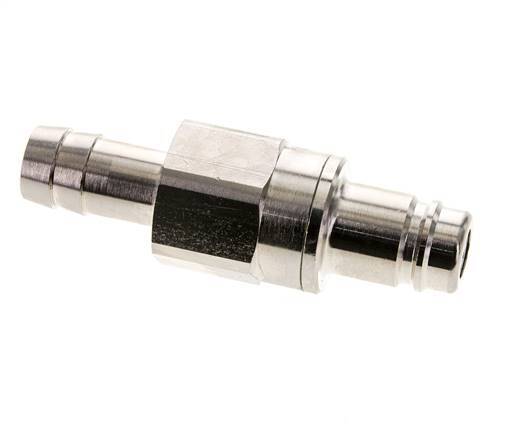 Nickel-plated Brass DN 15 Air Coupling Plug 19 mm Hose Pillar Double Shut-Off