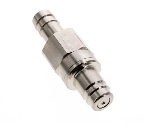 Nickel-plated Brass DN 15 Air Coupling Plug 19 mm Hose Pillar Double Shut-Off