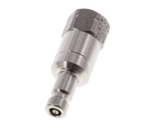 Acier inoxydable 316L DN 2.7 (Micro) Air Coupling Plug G 1/8 inch Female Double Shut-Off