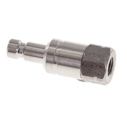 Acier inoxydable 316L DN 2.7 (Micro) Air Coupling Plug G 1/8 inch Female Double Shut-Off
