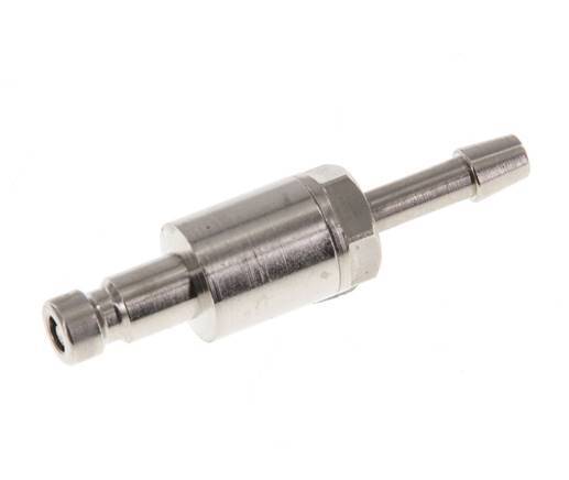 Nickel-plated Brass DN 2.7 (Micro) Air Coupling Plug 3 mm Hose Pillar Double Shut-Off