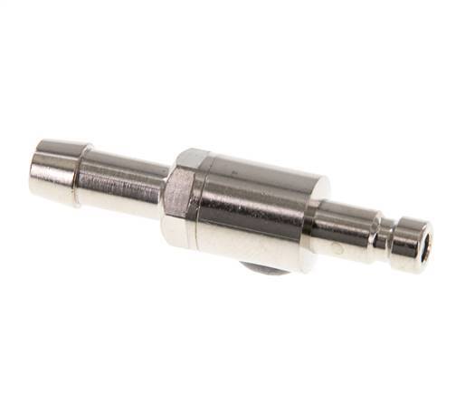 Nickel-plated Brass DN 2.7 (Micro) Air Coupling Plug 5 mm Hose Pillar Double Shut-Off