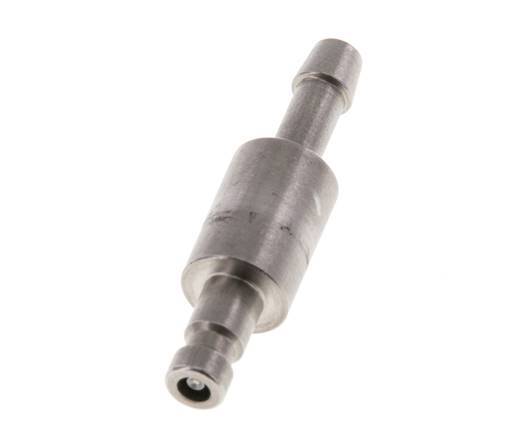 Stainless steel DN 2.7 (Micro) Air Coupling Plug 4 mm Hose Pillar Double Shut-Off