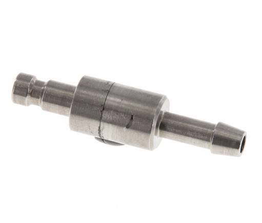 Stainless steel DN 2.7 (Micro) Air Coupling Plug 4 mm Hose Pillar Double Shut-Off