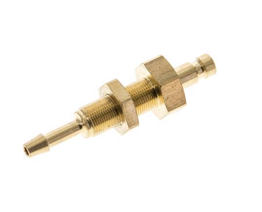 Brass DN 2.7 (Micro) Air Coupling Plug 3 mm Hose Pillar Bulkhead