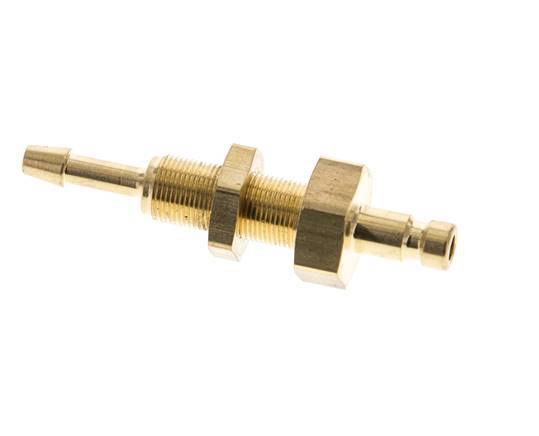 Brass DN 2.7 (Micro) Air Coupling Plug 3 mm Hose Pillar Bulkhead