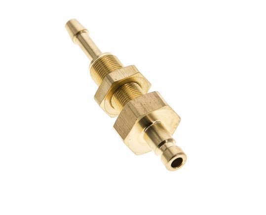 Brass DN 2.7 (Micro) Air Coupling Plug 3 mm Hose Pillar Bulkhead