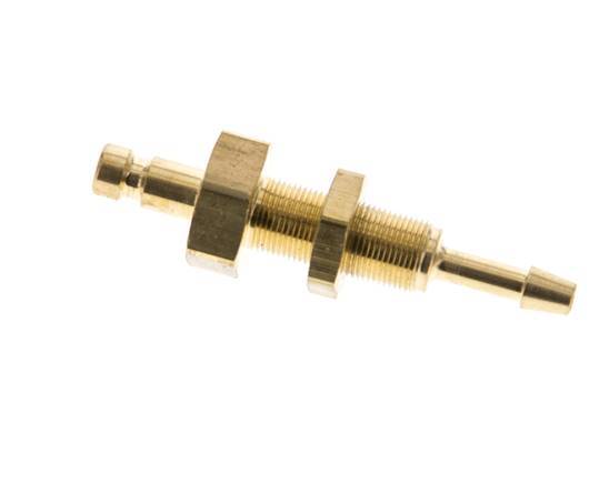 Brass DN 2.7 (Micro) Air Coupling Plug 3 mm Hose Pillar Bulkhead