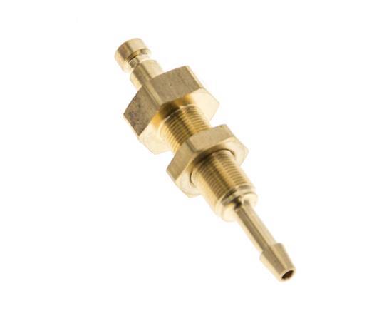 Brass DN 2.7 (Micro) Air Coupling Plug 3 mm Hose Pillar Bulkhead