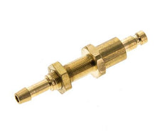 Brass DN 2.7 (Micro) Air Coupling Plug 4 mm Hose Pillar Bulkhead Double Shut-Off