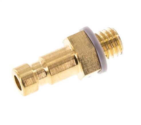 Brass DN 2.7 (Micro) Air Coupling Plug M5 Male [2 Pieces]