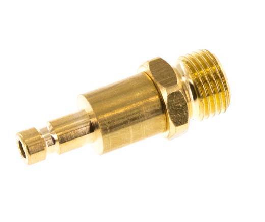 Brass DN 2.7 (Micro) Air Coupling Plug G 1/8 inch Male Double Shut-Off