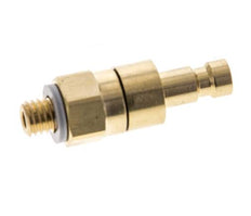Laiton DN 2.7 (Micro) Air Coupling Plug M5 Male Double Shut-Off