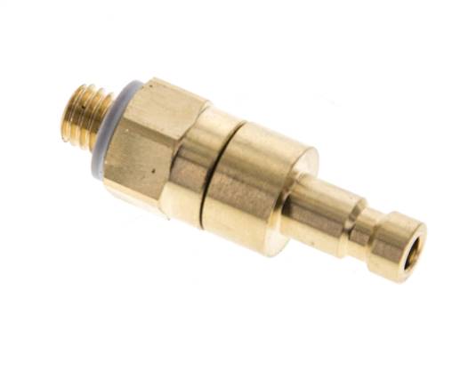 Laiton DN 2.7 (Micro) Air Coupling Plug M5 Male Double Shut-Off