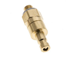 Laiton DN 2.7 (Micro) Air Coupling Plug M5 Male Double Shut-Off