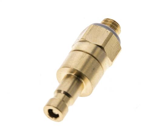 Laiton DN 2.7 (Micro) Air Coupling Plug M5 Male Double Shut-Off