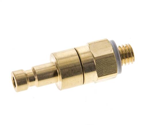 Laiton DN 2.7 (Micro) Air Coupling Plug M5 Male Double Shut-Off