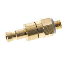 Laiton DN 2.7 (Micro) Air Coupling Plug M5 Male Double Shut-Off