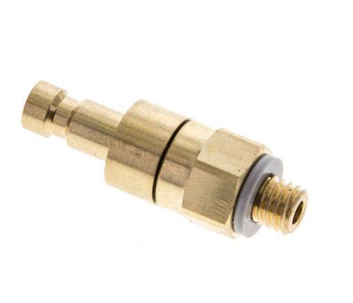 Laiton DN 2.7 (Micro) Air Coupling Plug M5 Male Double Shut-Off