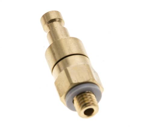 Laiton DN 2.7 (Micro) Air Coupling Plug M5 Male Double Shut-Off