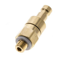 Laiton DN 2.7 (Micro) Air Coupling Plug M5 Male Double Shut-Off