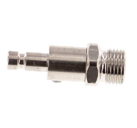 Laiton nickelé DN 2.7 (Micro) Bouchon de raccord d'air G 1/8 pouce mâle à double obturation