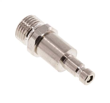 Laiton nickelé DN 2.7 (Micro) Bouchon de raccord d'air G 1/8 pouce mâle à double obturation