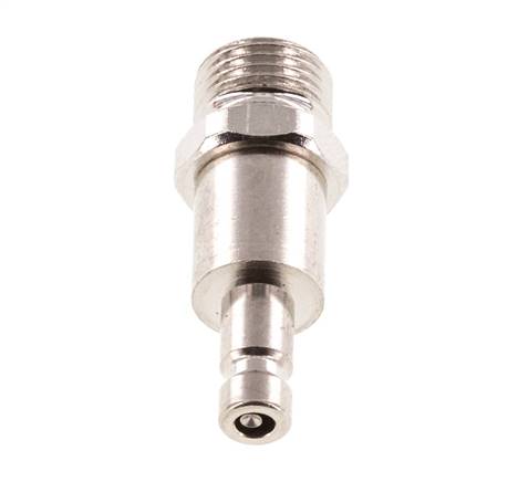 Laiton nickelé DN 2.7 (Micro) Bouchon de raccord d'air G 1/8 pouce mâle à double obturation