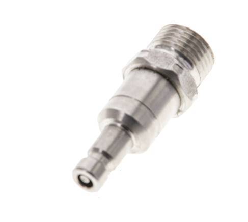 Stainless Steel 316L DN 2.7 (Micro) Air Coupling Plug G 1/8 inch Male Double Shut-Off