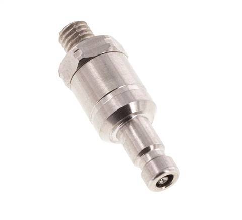 Stainless Steel 316L DN 2.7 (Micro) Air Coupling Plug M5 Male Double Shut-Off