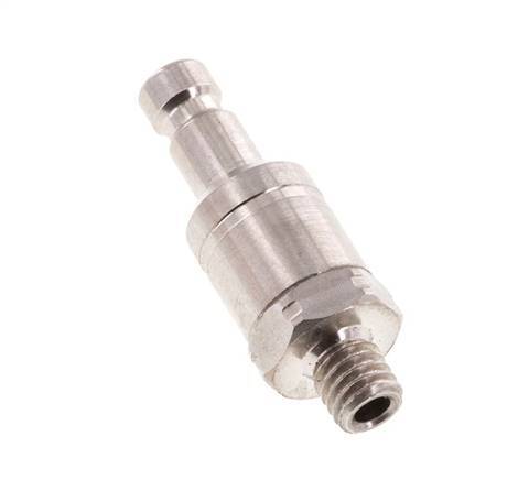 Stainless Steel 316L DN 2.7 (Micro) Air Coupling Plug M5 Male Double Shut-Off