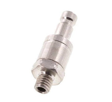 Stainless Steel 316L DN 2.7 (Micro) Air Coupling Plug M5 Male Double Shut-Off