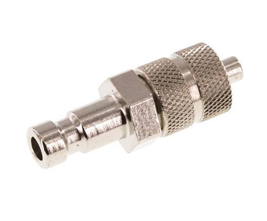 Nickel-plated Brass DN 2.7 (Micro) Air Coupling Plug 3x4.3 mm Union Nut [2 Pieces]