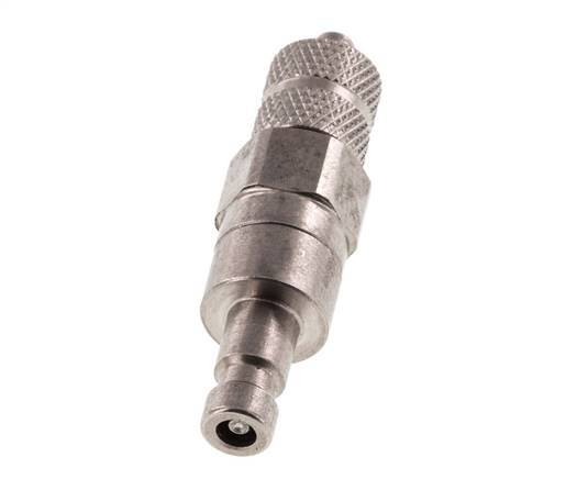 Stainless steel DN 2.7 (Micro) Air Coupling Plug 3x4.3 mm Union Nut Double Shut-Off