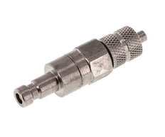 Stainless steel DN 2.7 (Micro) Air Coupling Plug 3x4.3 mm Union Nut Double Shut-Off